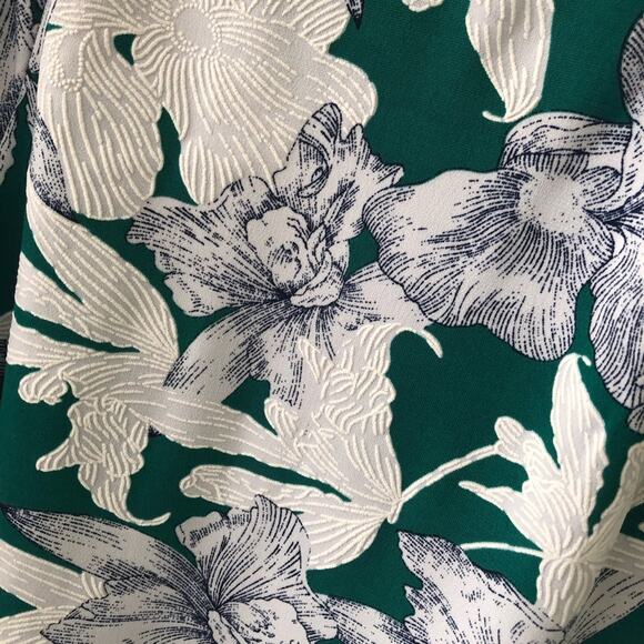 SJS Petite Womens Green White Floral Short Sleeve Tee Blouse Shirt NEW XL Petite - Picture 7 of 7